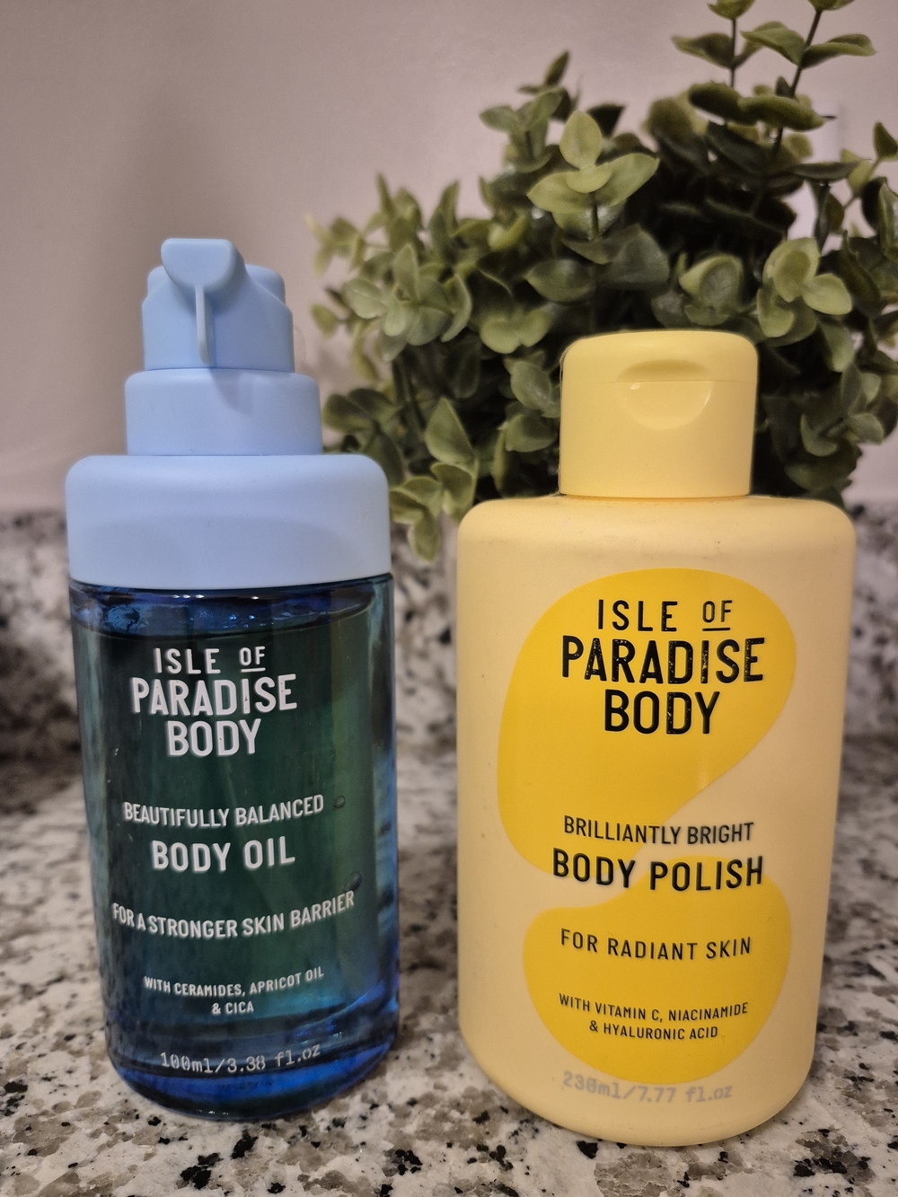 Isle of Paradise Blue Body Oil & Yellow Body Polish Duo